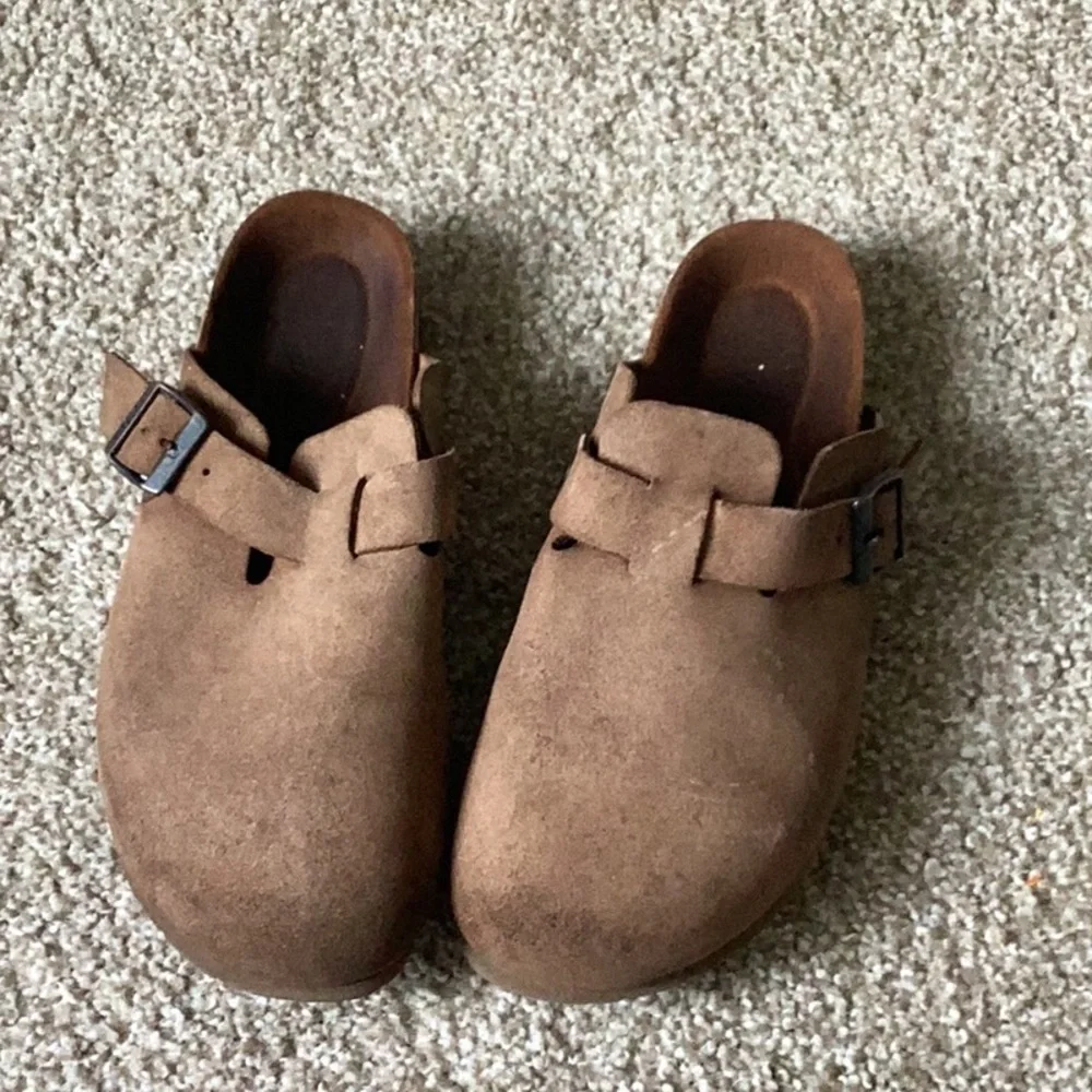 Naot  women’s Brown Suede Buckle Clog Mule - Picture 3 of 9